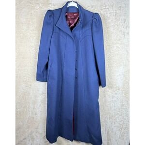 Peabody House Vintage Wool Blend Overcoat Navy Womens Classic No Size Tag M?
